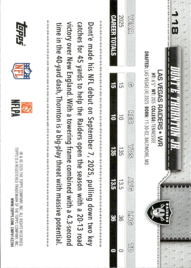Dont'e Thornton Jr. card back