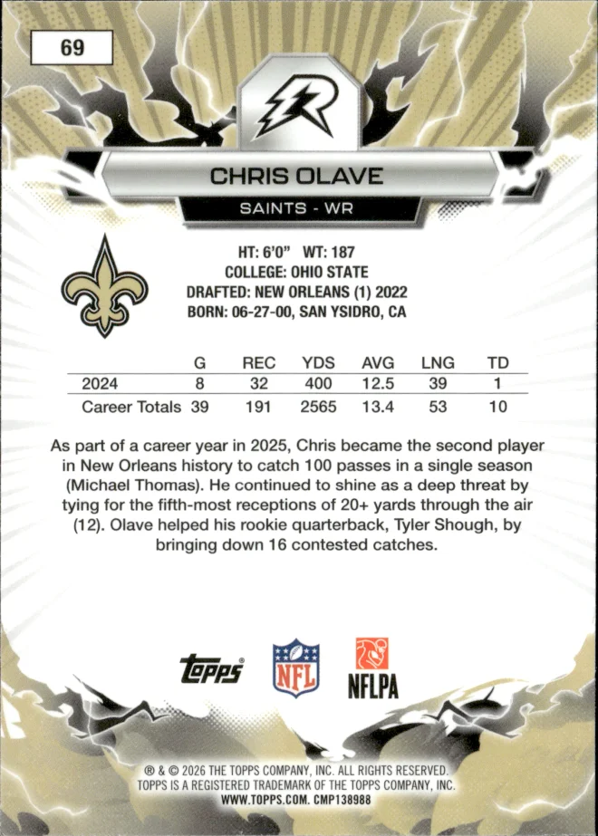 Chris Olave card back