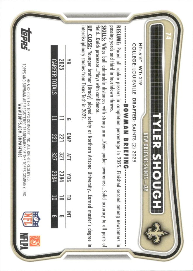 Tyler Shough card back