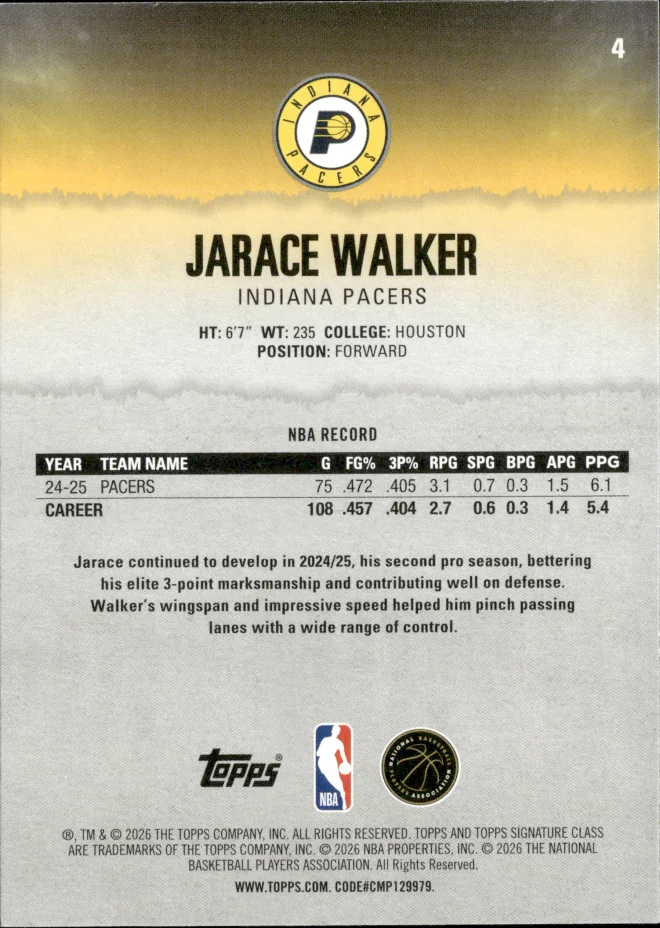 Jarace Walker card back