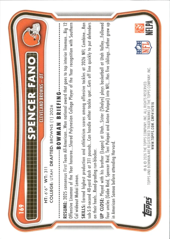 Spencer Fano card back