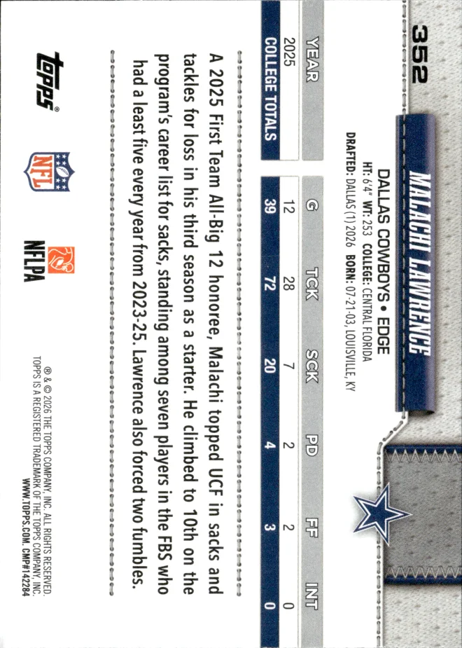 Malachi Lawrence card back