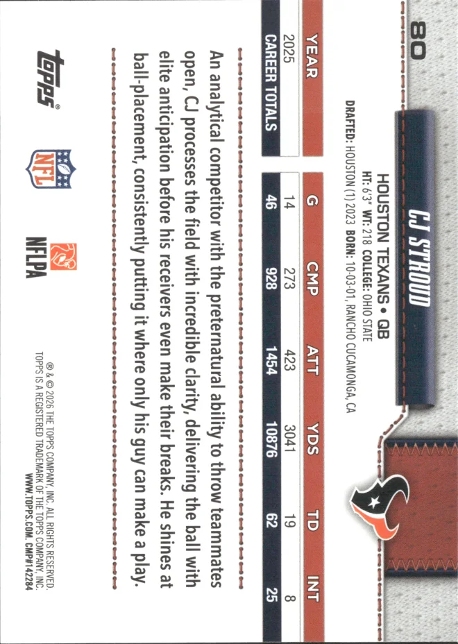 CJ Stroud card back