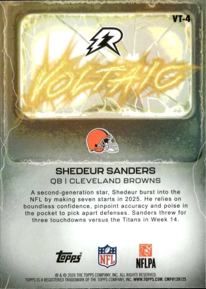 Shedeur Sanders card back