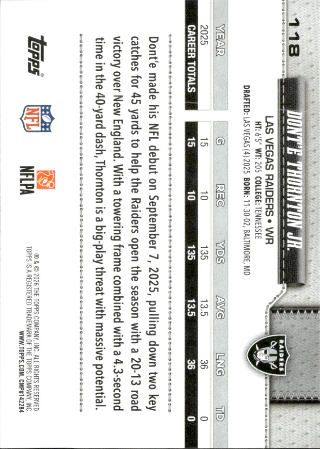 Dont'e Thornton Jr. card back