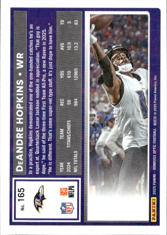 DeAndre Hopkins card back