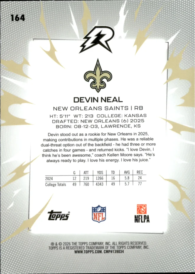 Devin Neal card back