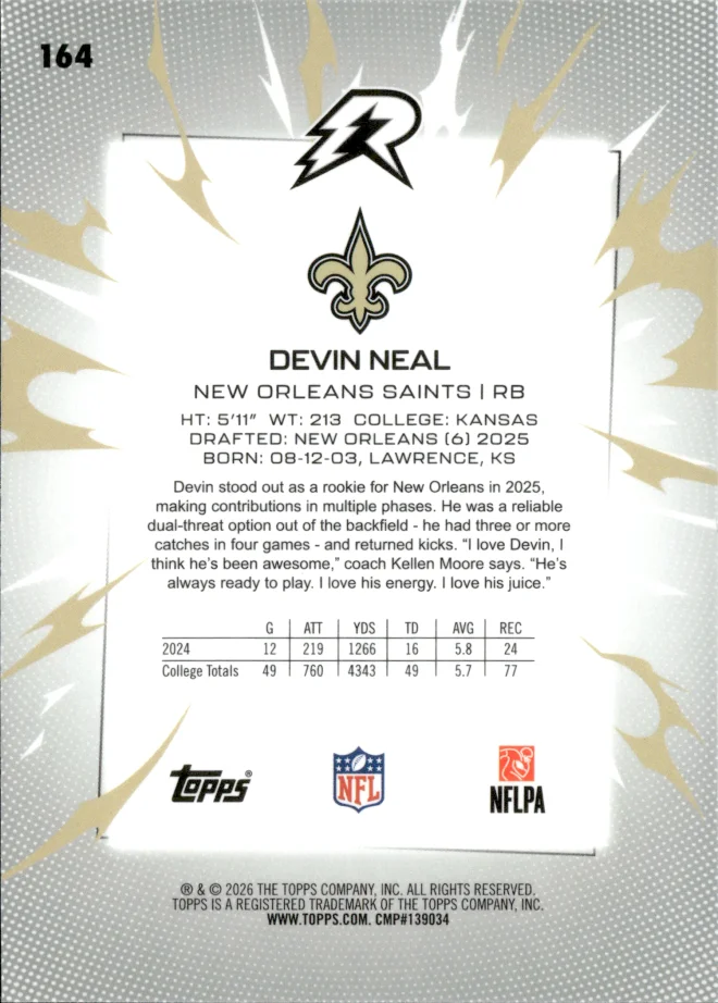 Devin Neal card back
