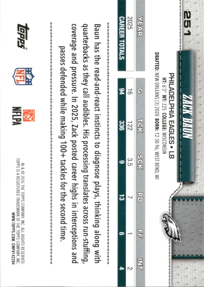 Zack Baun card back
