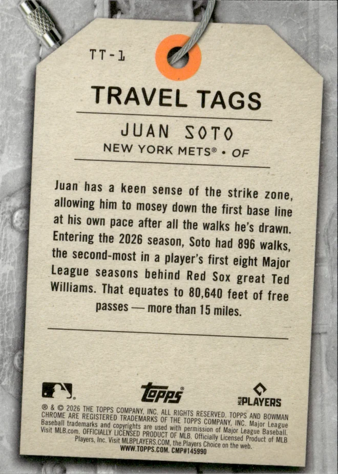 Juan Soto card back
