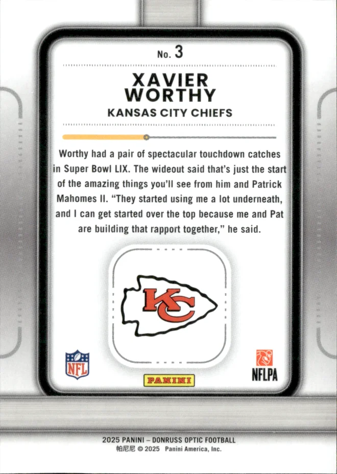Xavier Worthy card back