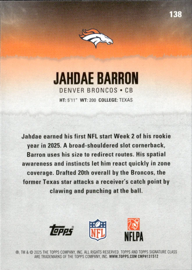 Jahdae Barron card back