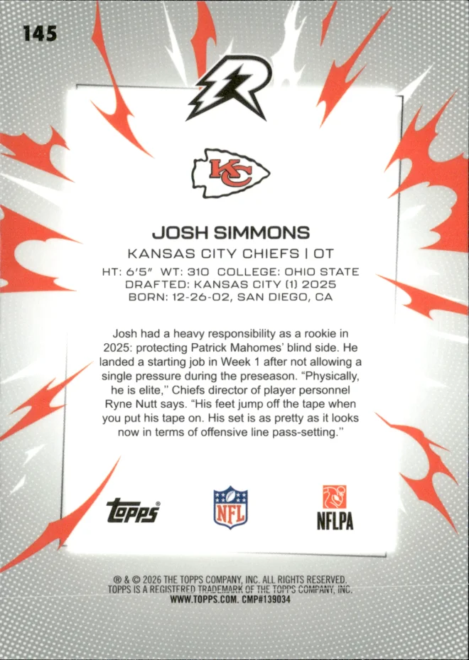 Josh Simmons card back