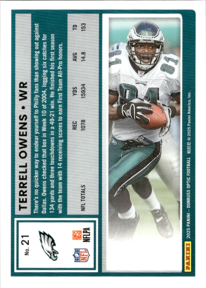 Terrell Owens card back