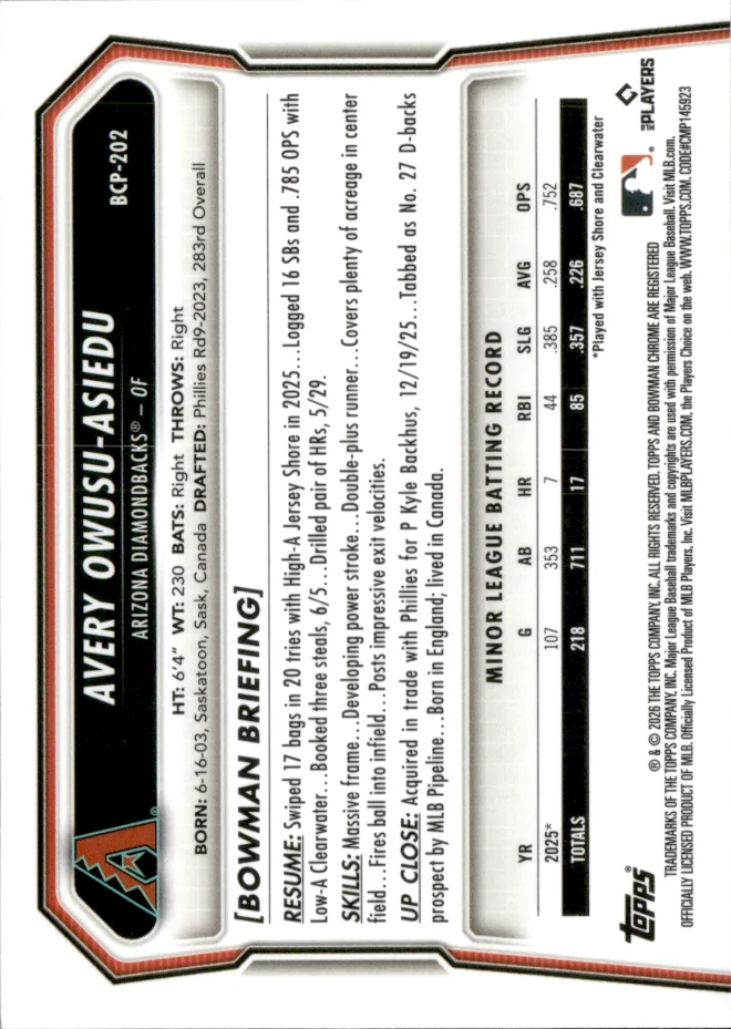 Avery Owusu-Asiedu card back