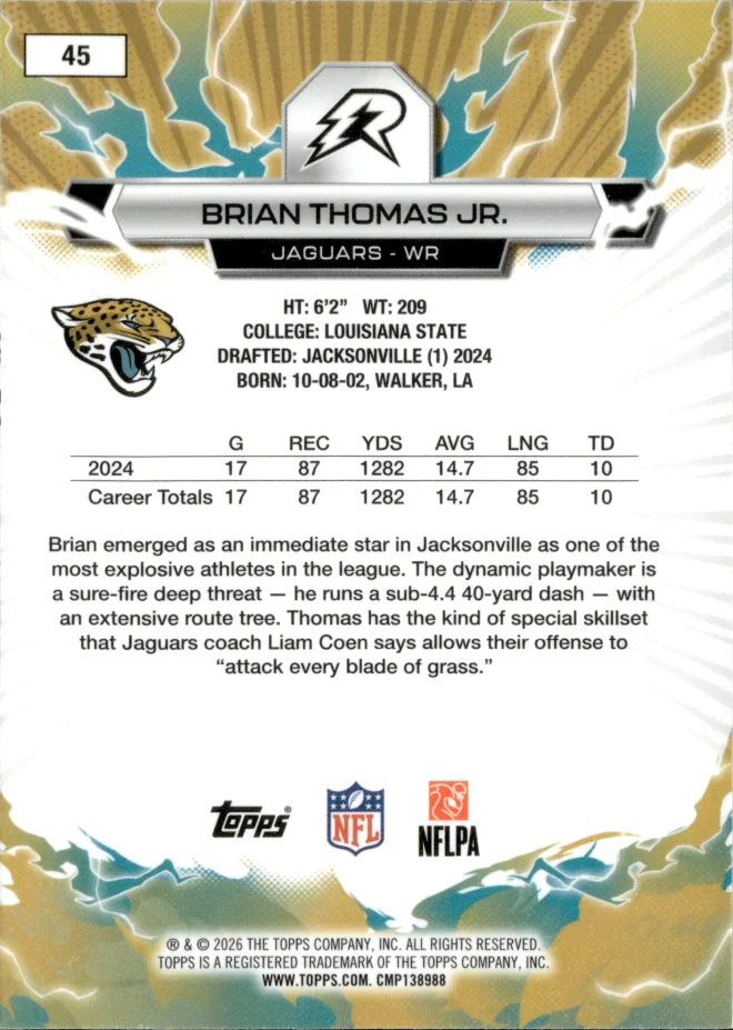 Brian Thomas Jr. card back