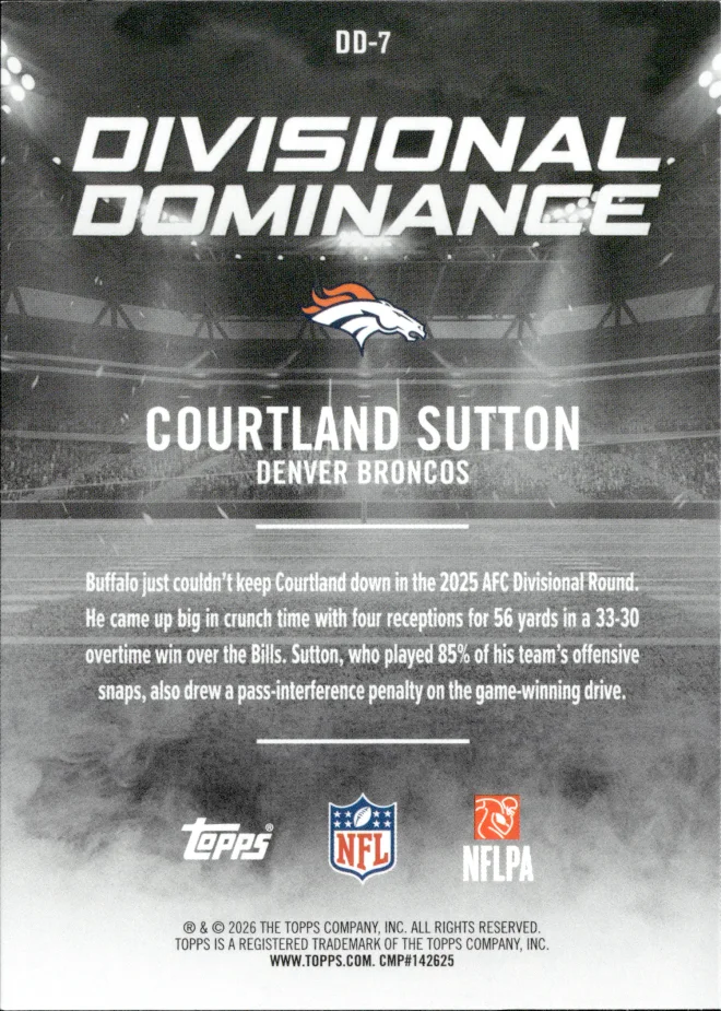 Courtland Sutton card back