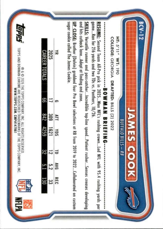 James Cook card back