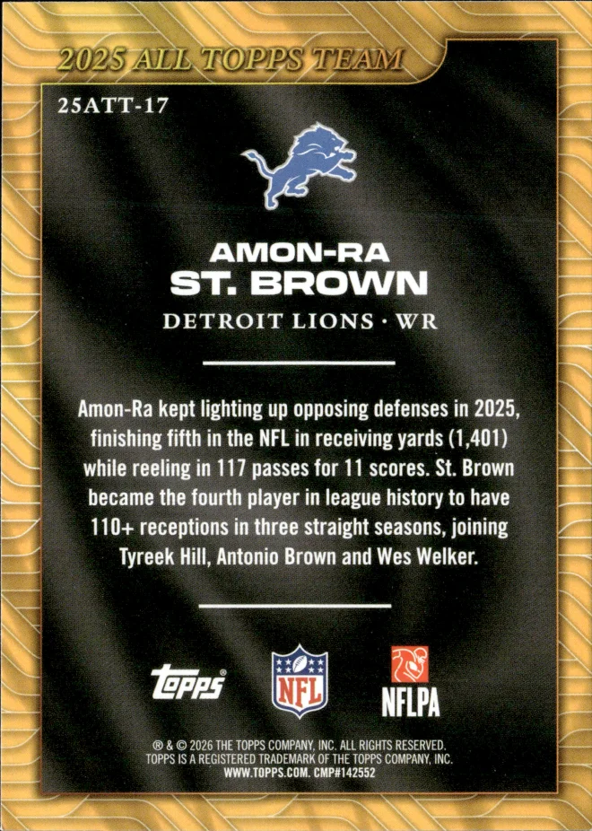 Amon-Ra St. Brown card back