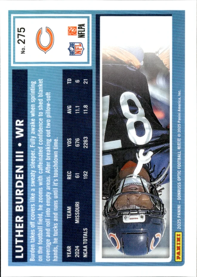 Luther Burden III card back