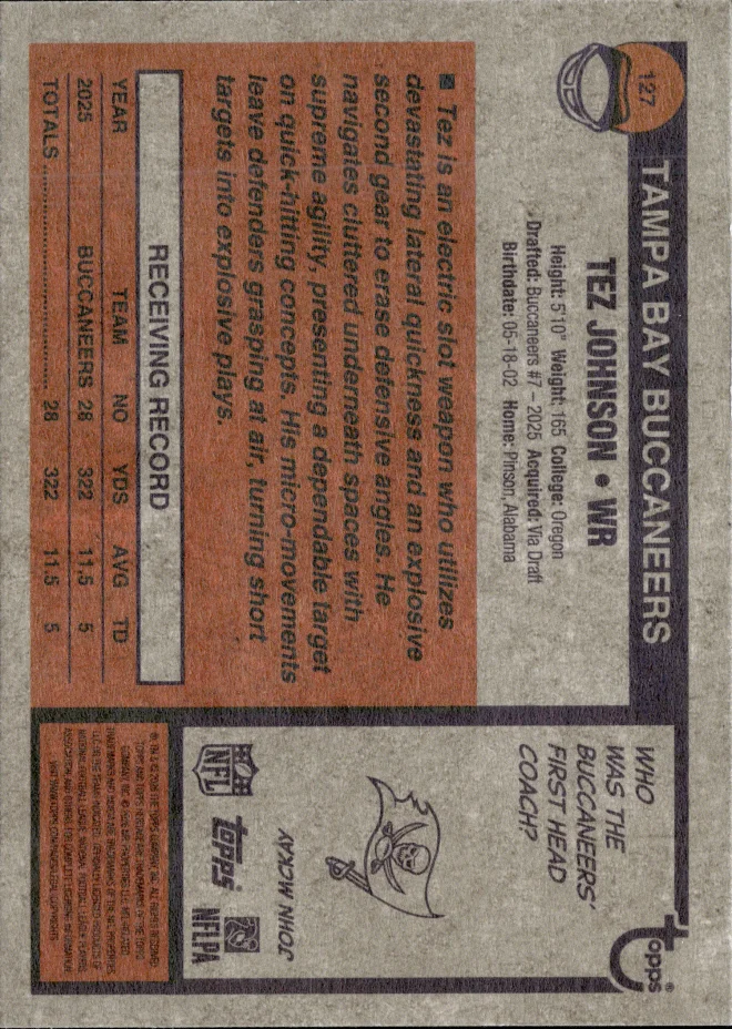 Tez Johnson card back