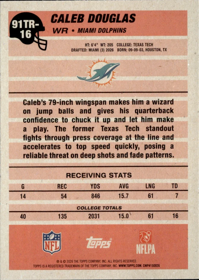 Caleb Douglas card back