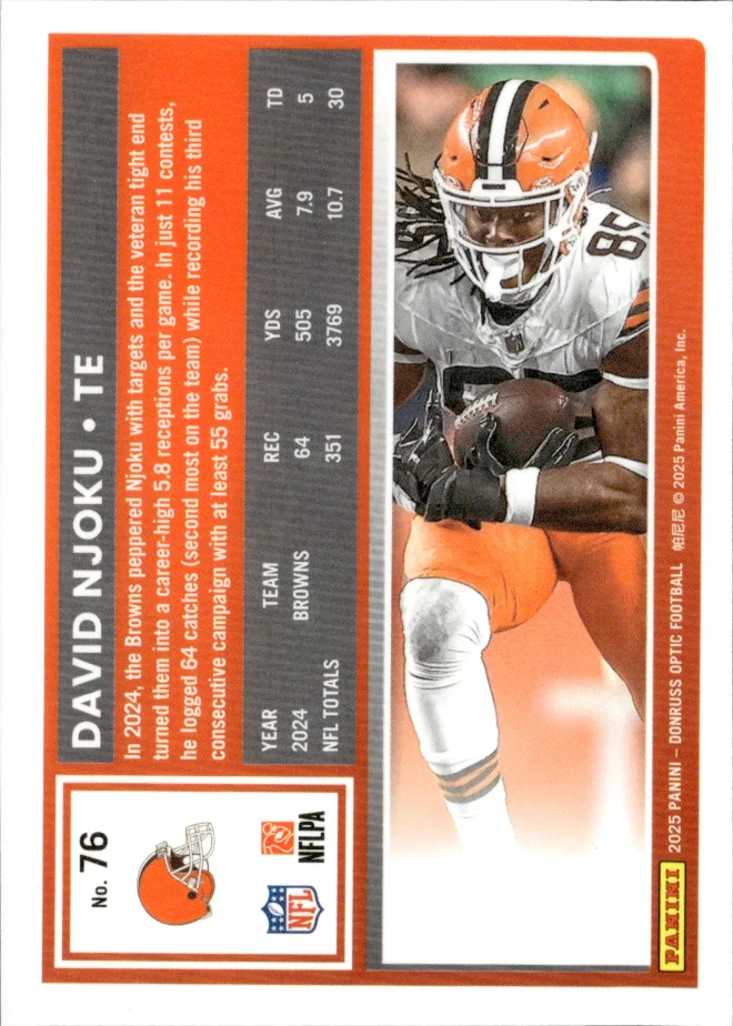 David Njoku card back
