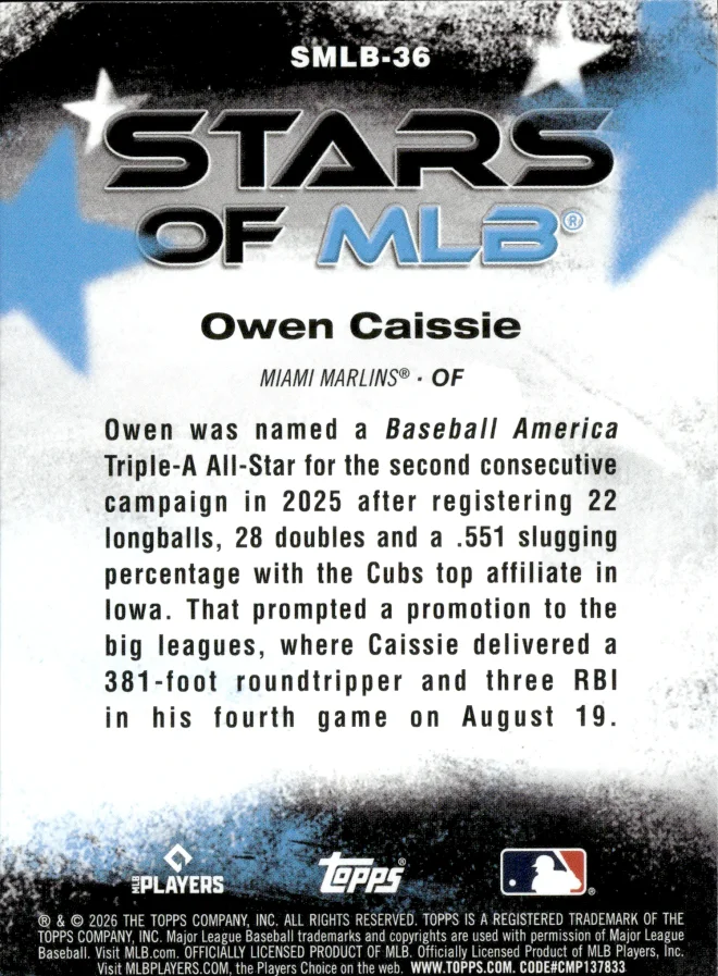 Owen Caissie card back
