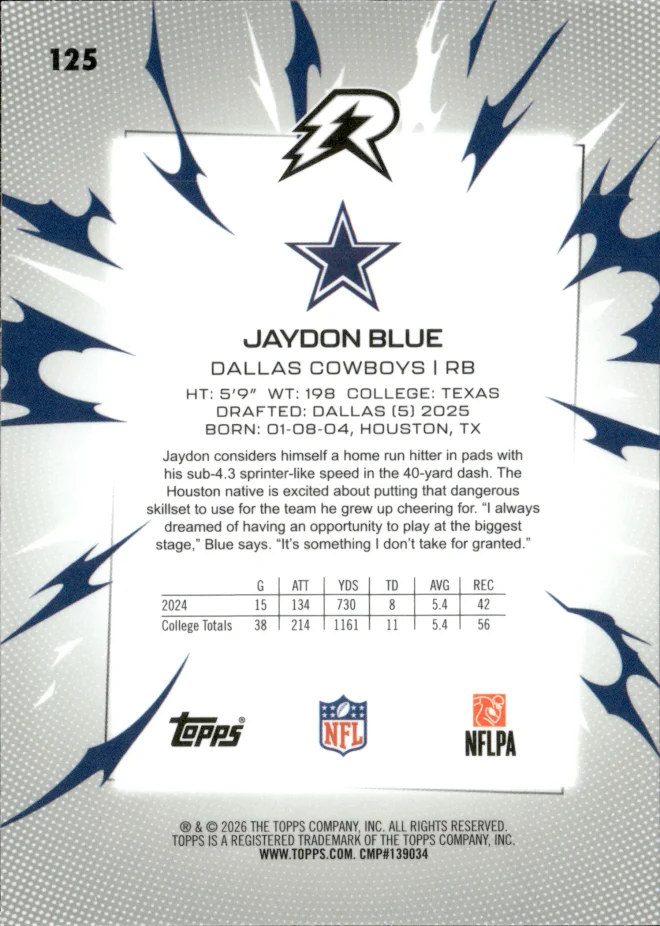 Jaydon Blue card back