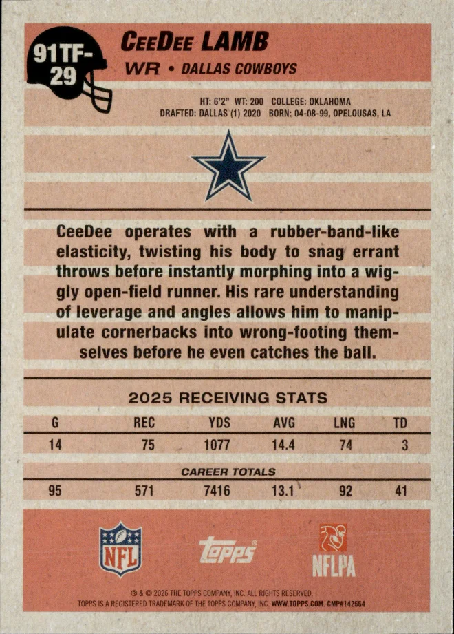 CeeDee Lamb card back