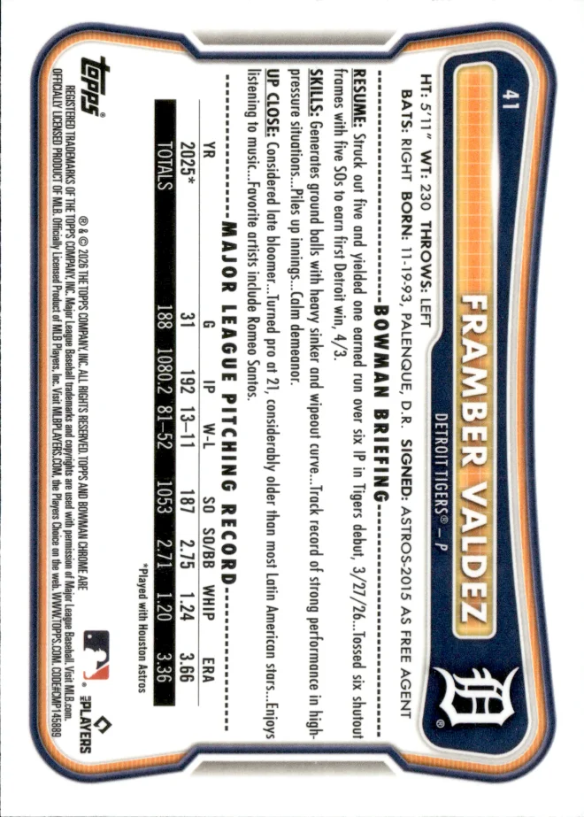 Framber Valdez card back