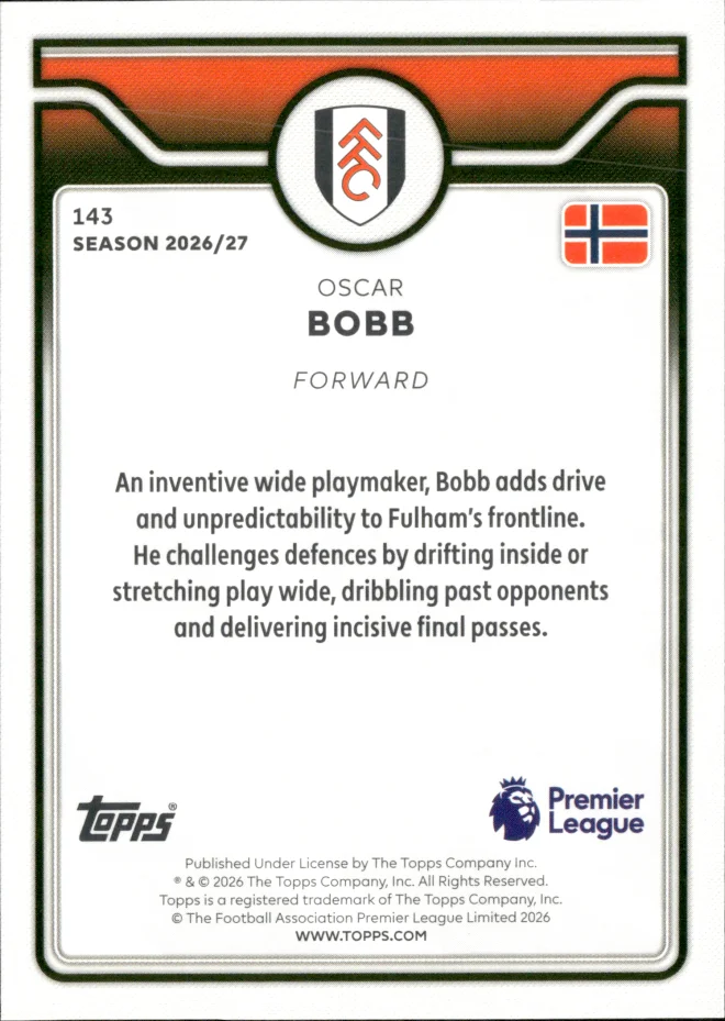 Oscar Bobb card back