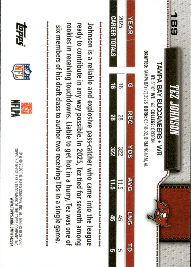 Tez Johnson card back