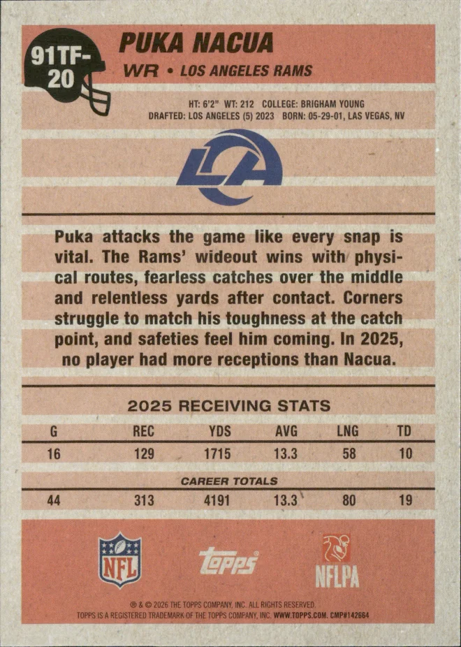 Puka Nacua card back