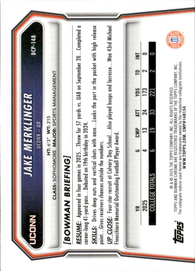 Jake Merklinger card back