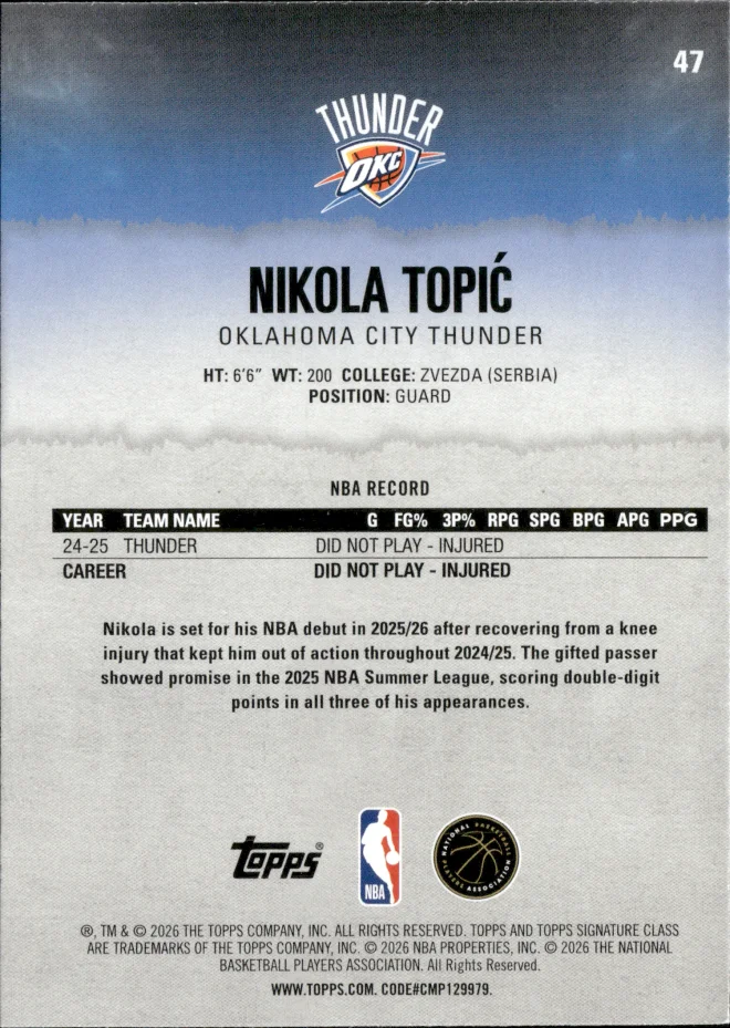 Nikola Topić card back