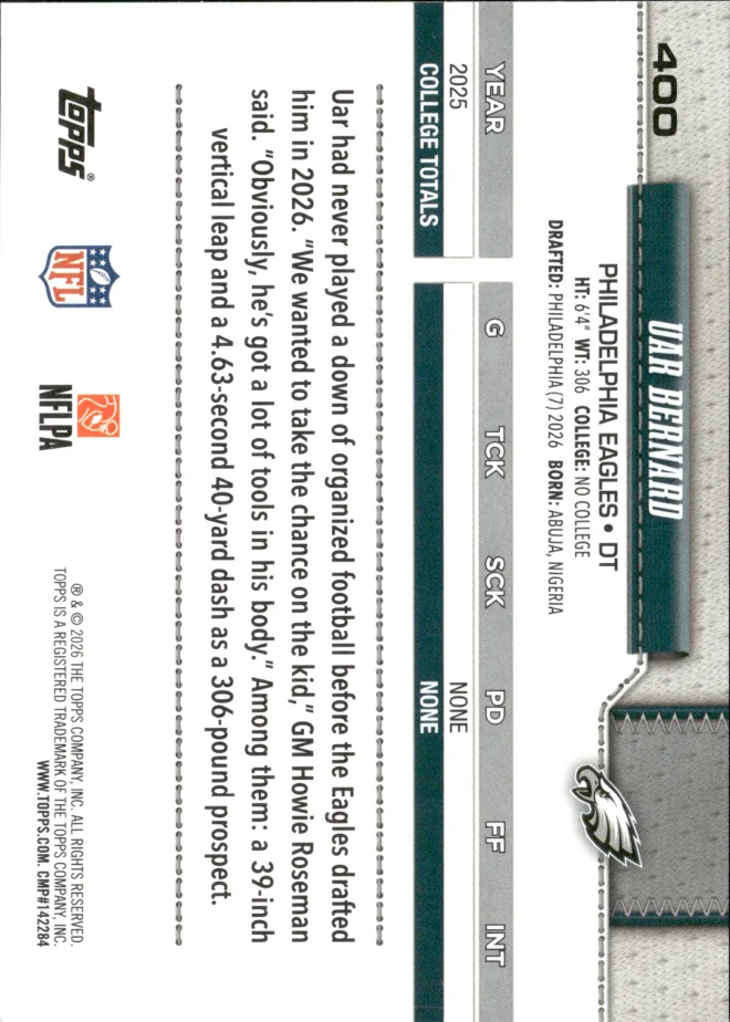 Uar Bernard card back