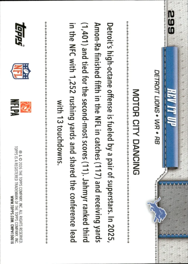 Amon-Ra St. Brown / Jahmyr Gibbs card back
