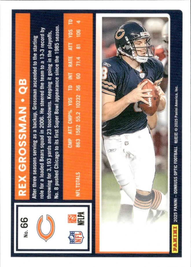 Rex Grossman card back