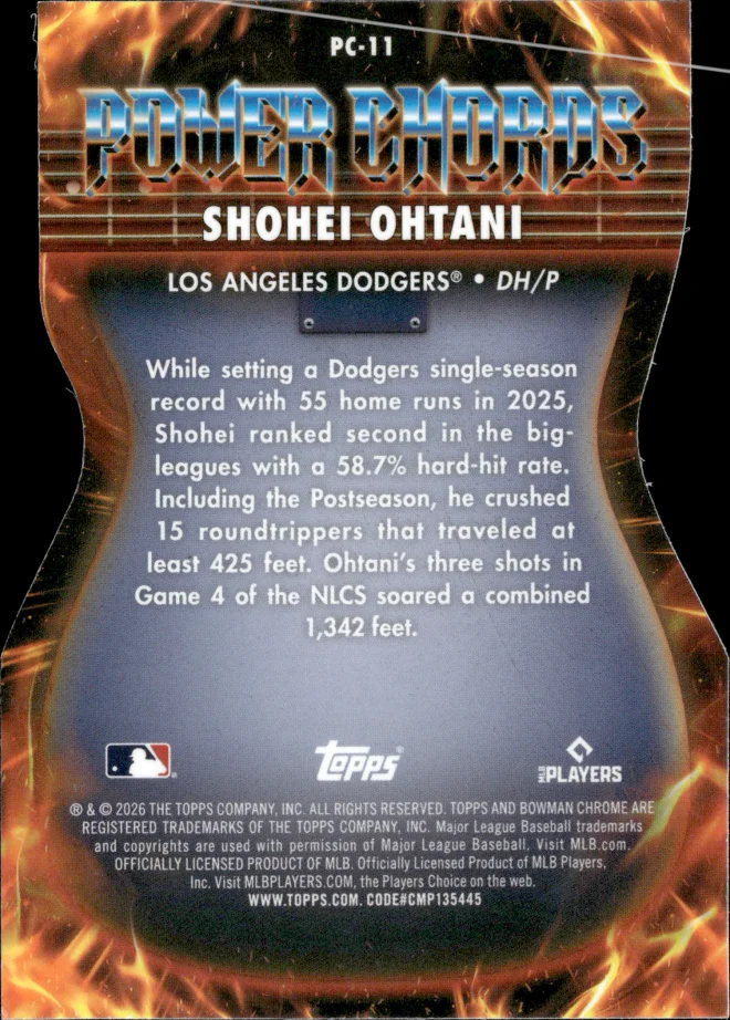 Shohei Ohtani card back