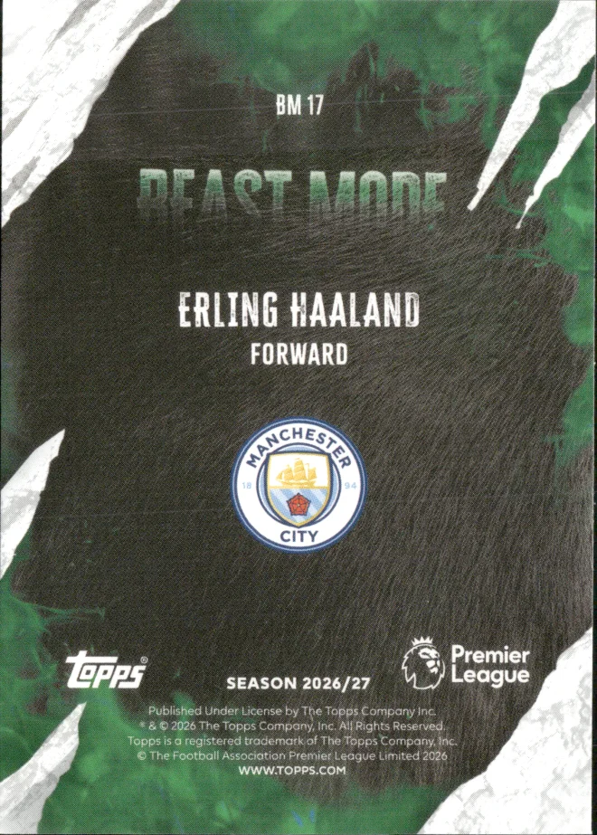 Erling Haaland card back