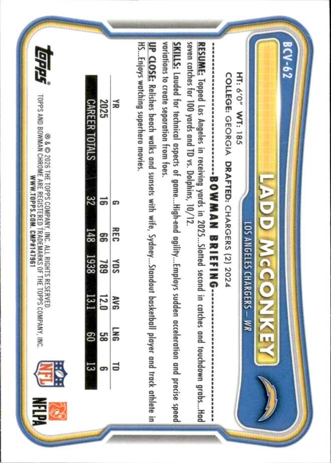 Ladd McConkey card back