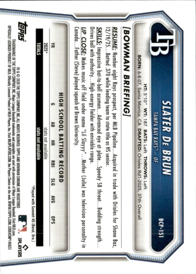 Slater De Brun card back