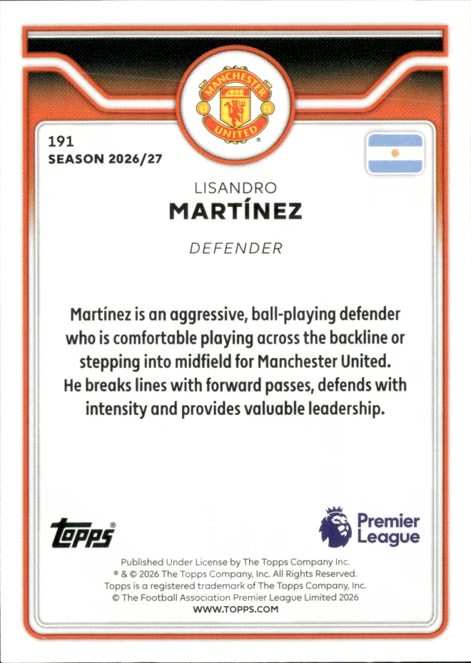 Lisandro Martínez card back