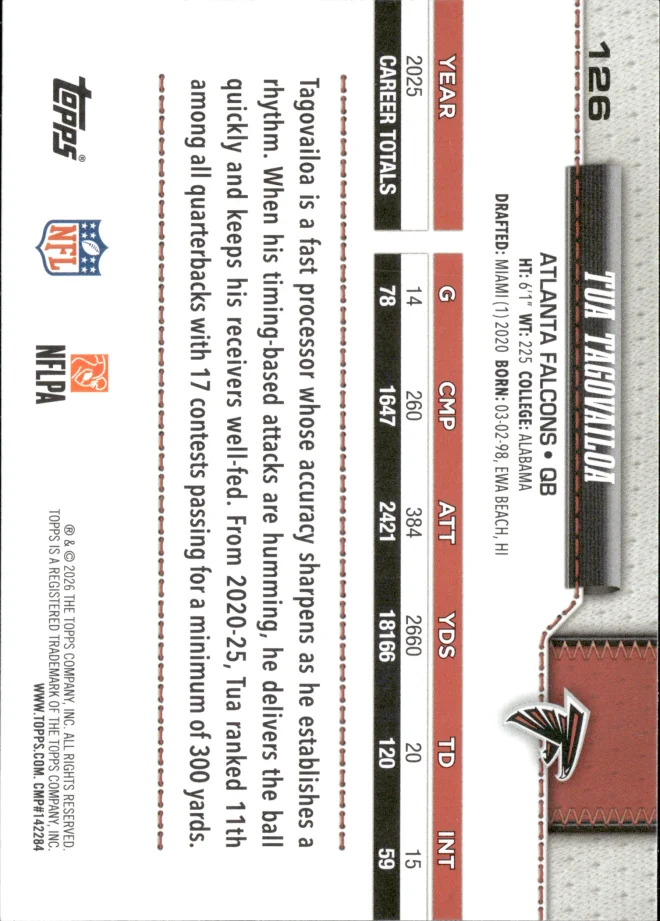 Tua Tagovailoa card back