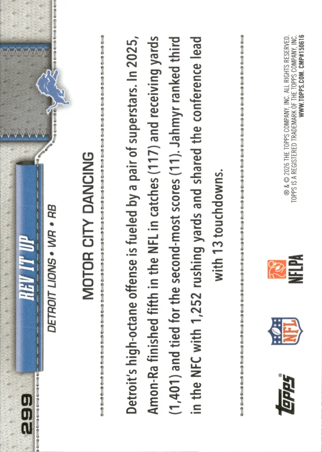 Amon-Ra St. Brown / Jahmyr Gibbs card back