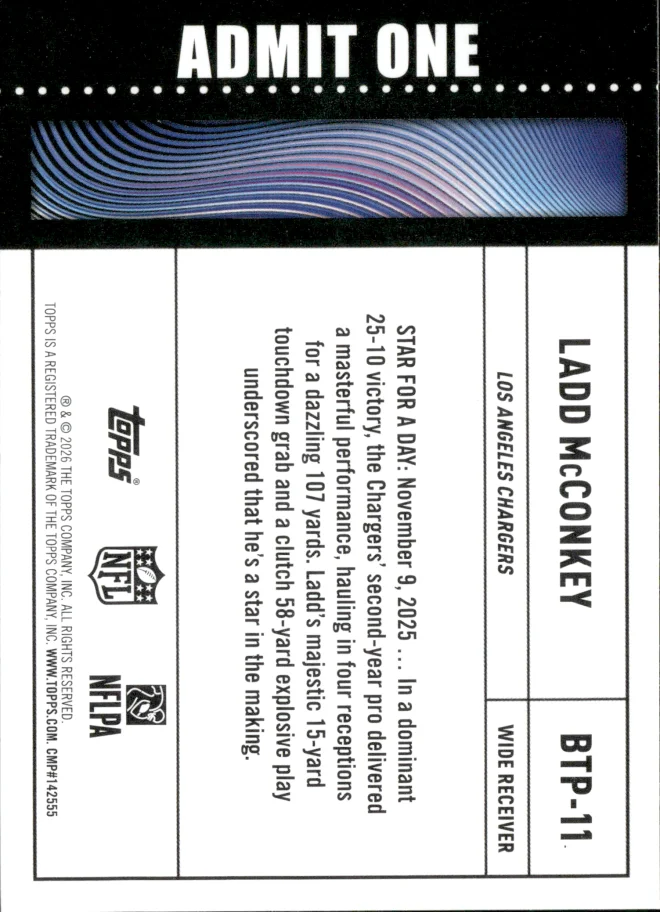 Ladd McConkey card back
