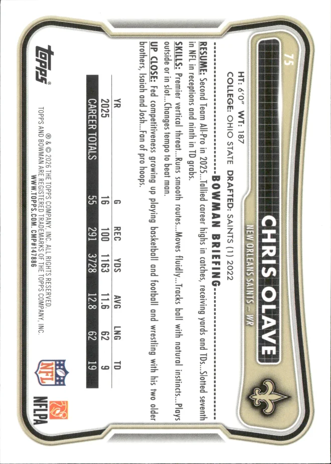 Chris Olave card back