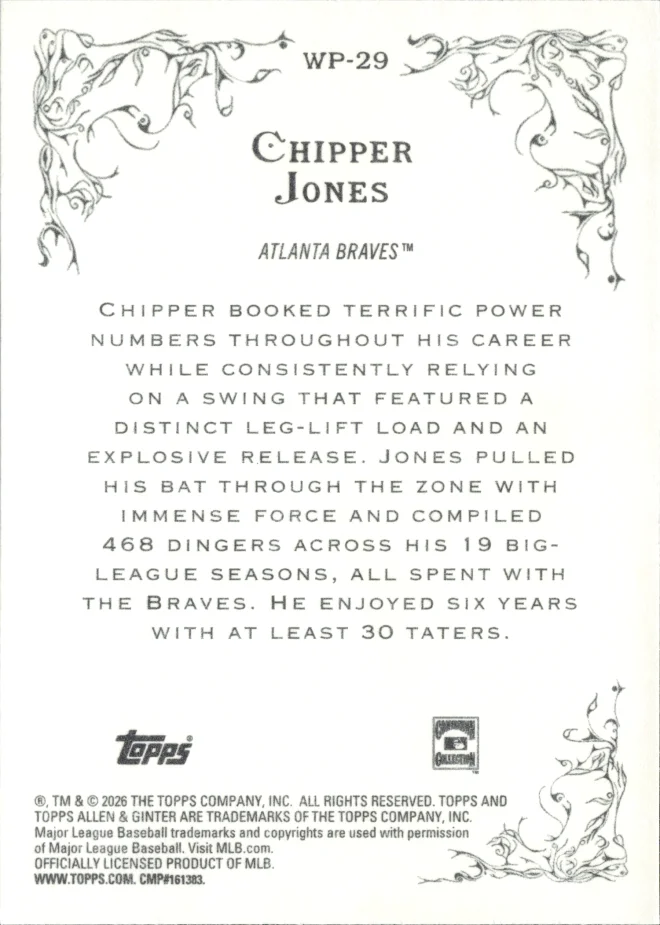 Chipper Jones card back
