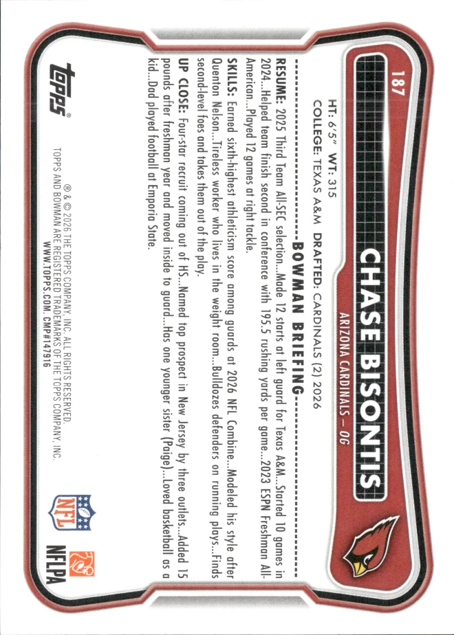 Chase Bisontis card back